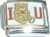 I love U with teddy bear - 9mm enamel Italian charm